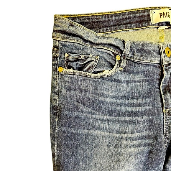 Paige skyline skinny stretch jean mid wash whiskered slightly distressed size 29 - Picture 5 of 7